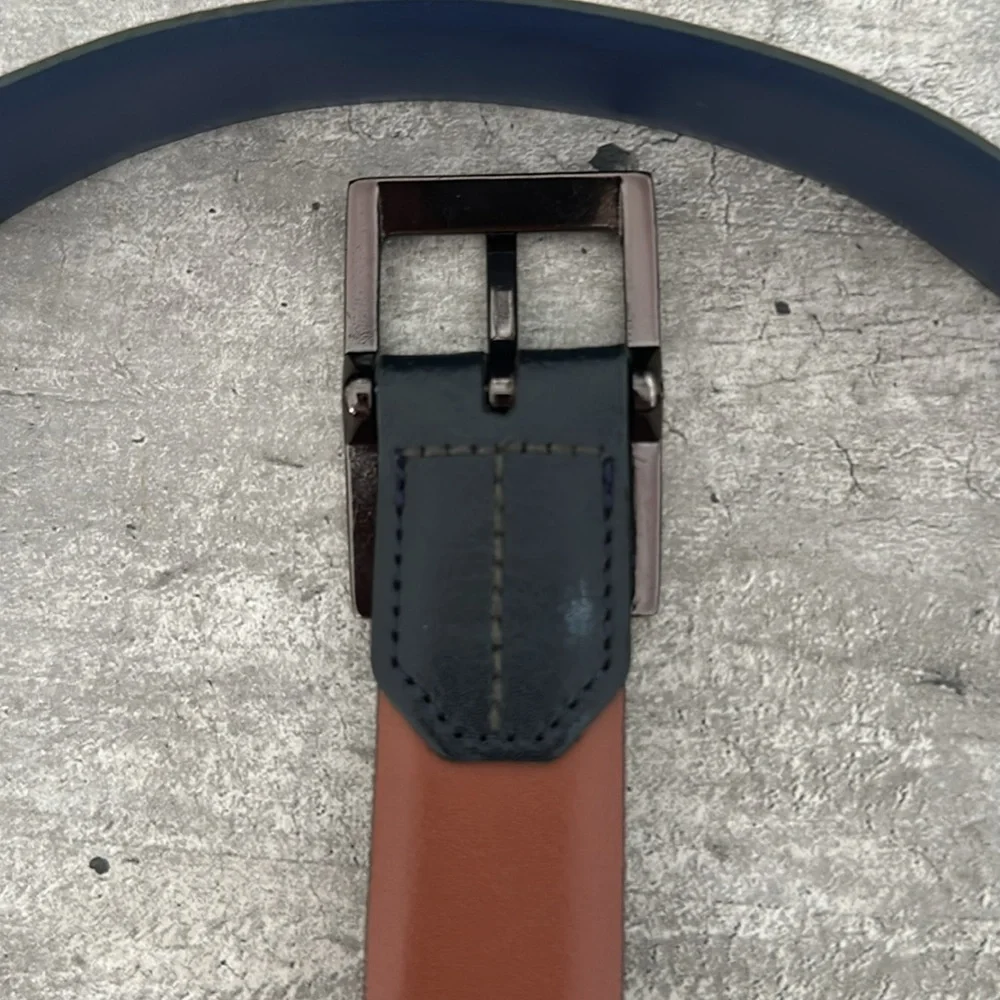 Ted Baker  Blue and Brown Leather Reversible Belt